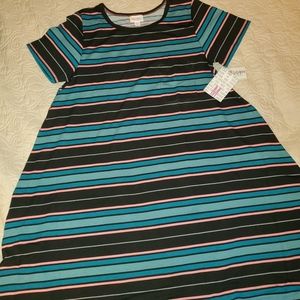 NWT MEDIUM LULAROE CARLY DRESS STRIPED